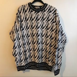 VTG 80s/90s Chunky/Coogi-Style Oversized Sweater M